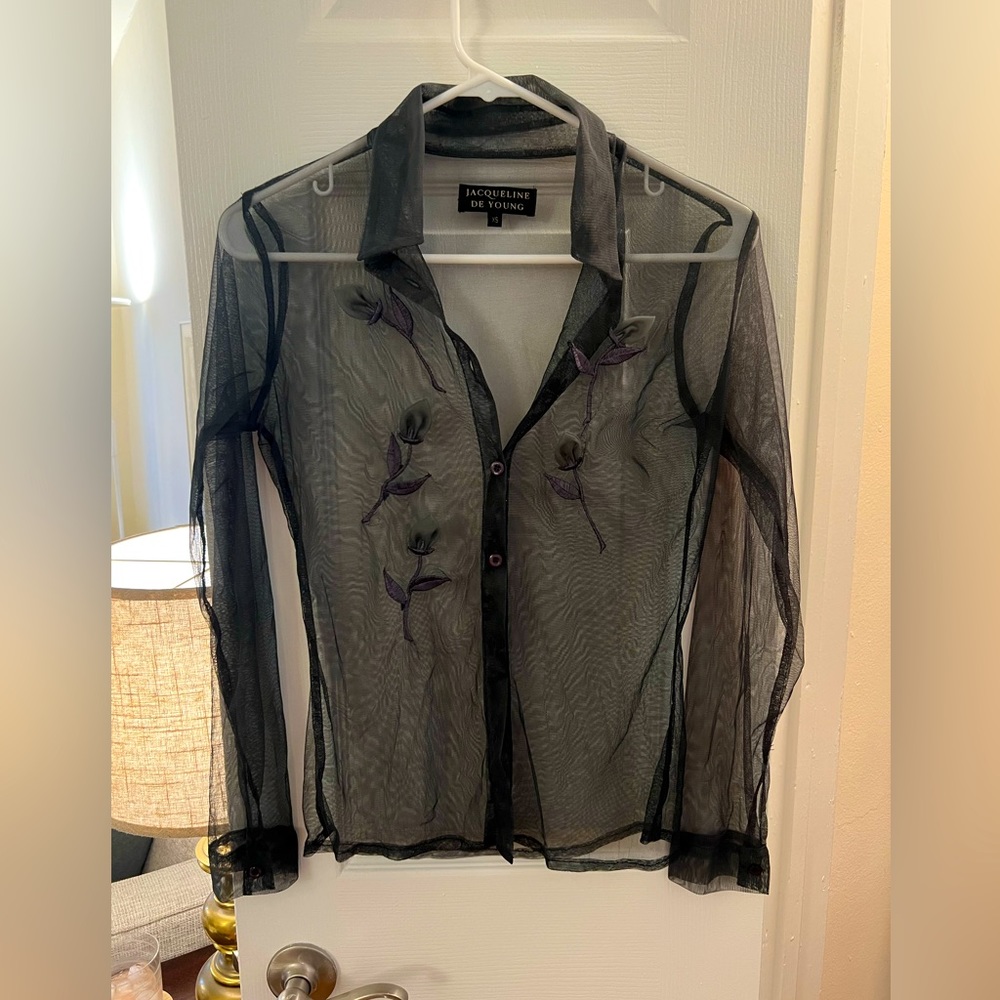 Sheer button down Y2K